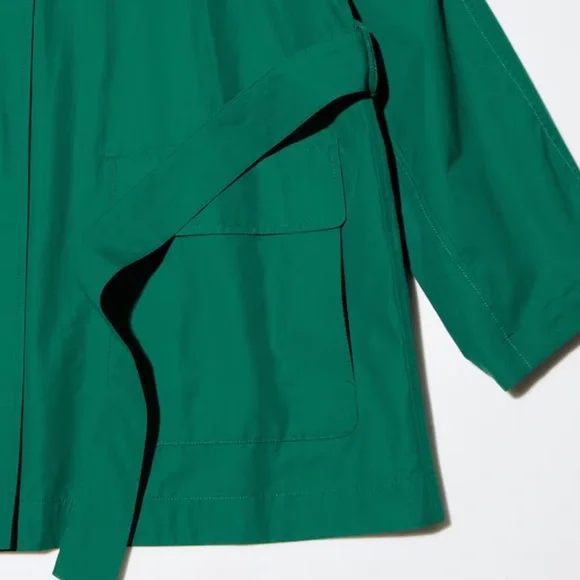 Uniqlo C Stand Collar trench cotton nylon black size XS rain minimal the row - Picture 12 of 17